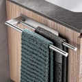 Miniatyrbild 1 av 5: Dubbla Handduksstänger för Badrum, Modern Badrumsinredning, Enkel Installation Självhäftande SUS304 Rostfritt Stål Väggmontering för Släta Ytor, Handduk