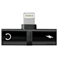 Miniatyrbild 4 av 4: iPhone XR/Xs Max/XS/X/8/7 Dual/Dubbelingång Adapter Rosa