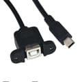 Pikkukuva 3 / 5: USB Type B USB-B Naaras Paneelikiinnityksellä Mini USB Urosadapterikaapeliin