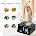 Miniatyrbild 2 av 5: Klockradio, digital väckarklocka vid sängen, digital klocka, bärbara Bluetooth-högtalare