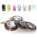 Miniatyrbild 1 av 5: Striping tape , nageltejp , nageldekorationer 20 färger Black 19. Svart