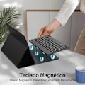 Miniatyrbild 4 av 4: Tangentbord för iPad 9:e generationen 2021/iPad 8:e 2020/iPad 7:e 2019 10,2 tum - Trådlöst Bluetooth AZERTY-tangentbord, mjukt bakskal