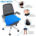 Miniatyrbild 3 av 5: Gel Sittdyna, Ergonomisk Design Hög Elasticitet Gel Halkfri Andningsbar Kylande Effekt Honungskaksstruktur Sittdyna, för Hemmakontorsstol