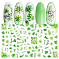 Miniatyrbild 4 av 5: 2 stora ark nagelstickers blommor slumpas