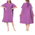 Miniatyrbild 6 av 6: Snabbtorkande Surf Strandponcho, Mikrofibermaterial Ultralätt Huva Handduk, Perfekt För Surfing, Simning Och Utomhusaktiviteter, One Size