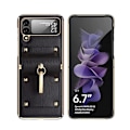 Miniatyrbild 1 av 5: Galaxy Z Flip 4 Skal Ringhållare Läder - Orange
