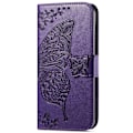 Miniatyrbild 5 av 5: Samsung Galaxy A25 5G Fodral Läder Big Butterfly Mörk Lila