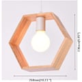 Miniatyrbild 2 av 5: Vägglampor Hänglampa, Hexagonformad Skärm Klassisk Geometrisk Pendellampa för Vardagsrum Sovrum, Enkel Installation (Trä Håldesign)