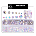 Miniatyrbild 4 av 4: 1440st Rhinestone i olika storlekar i ask - Nageldekorationer multifärg
