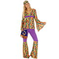 Miniatyrbild 1 av 5: tectake Maskeraddräkt Dam Hippie Set MultiColor L