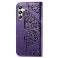Miniatyrbild 4 av 5: Samsung Galaxy A25 5G Fodral Läder Big Butterfly Mörk Lila