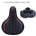 Miniatyrbild 1 av 5: Extra Vadderad Cykelsadel med Memory Foam, Vattentätt Läderöverdrag - Ergonomisk Design för Män och Kvinnor, Universell Passform för Landsvägscyklar, MTB och Träningscyklar
