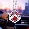 Röda diamantkubkristallbilens backspegelberlocker, Bling biltillbehör