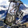 Miniatyrbild 6 av 6: Multifunktionell Mobiltelefonhållare för Motorcykelstyre, Telefonfäste för Dirt Bike, Allround-Klämma med Vred, Stötsäker, Snabb Installation för 4,6-6,9 Tum
