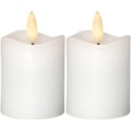 Miniatyrbild 1 av 5: Blockljus 2 -pack Flamme LED m timer, vita Vit