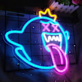 Miniatyrbild 3 av 4: King Boo Neon-skylt, Spöke LED Neonljus med Dimbar Strömbrytare, Spel Neon-skylt