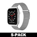 Miniatyrbild 1 av 5: Apple Watch 42 / 44 mm Milanese Loop Metall Armband Silver 5-Pack