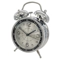 Miniatyrbild 1 av 2: Retro Twin Bell Alarm Tyst Väckarklocka Silver