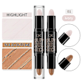 Miniatyrbild 2 av 3: 3-pack Dubbelsidig Highlighter & Contour Stick Make Up Concealer Kit För 3d Ansiktsformning Kroppsformning Make Up