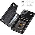 Miniatyrbild 5 av 5: Samsung S21 Stöttåligt Skal Korthållare 3-FACK Flippr Svart