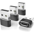 Pikkukuva 1 / 5: 4-pakkaus USB-C naaras-USB-A urossovitin, Type C -virtalatauskaapeli