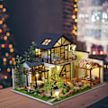 Miniatyrbild 2 av 7: Dröm Arkitektur Inspirerat Vardagsrum Kit, Retro Stil Duplex Villa Modell med Smart Design för Förbättrat Inre Utrymme och Akvarium Design