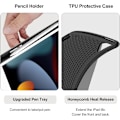 Miniatyrbild 3 av 4: Tangentbord för iPad 9:e generationen 2021/iPad 8:e 2020/iPad 7:e 2019 10,2 tum - Trådlöst Bluetooth AZERTY-tangentbord, mjukt bakskal