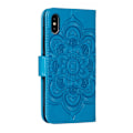 Miniatyrbild 4 av 5: iPhone X/Xs - Mandala Läder Fodral - Blå Blue Blå
