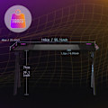 Miniatyrbild 2 av 4: UISEBRT 140x60cm Ergonomiskt spelbord Datorbord med LED-belysning 74cm i Höjd Skrivbord Max 100 kg