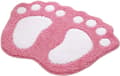 Skridsikkert absorberende badeværelsestæppe, stort fodsdesign, polyester, pink