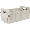 Miniatyrbild 1 av 5: Elegant Bagageorganisatör, Hopfällbart Bilförvaringssystem med Flera Fack, Kraftig Oxford Polyester, Perfekt för Bil, Lastbil, SUV (Beige)