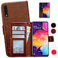 Miniatyrbild 1 av 5: Samsung Galaxy A50 - Läderfodral / Skydd Brun