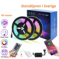 Miniatyrbild 1 av 7: Flexibel 40m RGB LED-list / Ljusslinga / LED-Strip Bluetooth APP multifärg