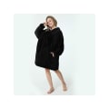 Miniatyrbild 6 av 7: Snuggie Oversized Hoodie Filt med Luva Svart Svart