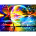 Miniatyrbillede 1 af 5: Diamantmaleri Firkantede perler 50x70 cm 5D DIY Cool Planet Multicolor
