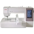 Miniatyrbild 1 av 3: Broderimaskin - Janome - Memory Craft 550E - Broderiram RE36b - Automatisk nåletråder - Vit färg