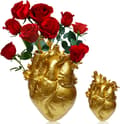 Miniatyrbild 4 av 5: Hjärtformad vas, modern vas, anatomisk hjärtformad vas, guldvas, perfekt för blomförvaring, vasdekoration för vardagsrum, sovrum
