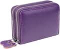 Women's RFID Blocking Leather Zipper Wallet, Small Purse
