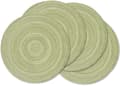 Vävd rund bordstablett i chartreuse: 4-pack, 38 cm diameter, tvättbar
