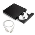 Miniatyrbillede 2 af 6: Ekstern DVD/CD-brænder USB 2.0 Slim til computer Sort Sort Svart