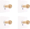Wall Hooks Natural Mini Self-Adhesive Hook Wooden Coat Hook for Hat Clothes Wall Mounted Hook Hanger Towel Hanger Bedroom De