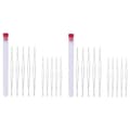 20 Pieces 2 Sizes Steel Beading Needles Foldable Embroidery Needle 115mm 76mm