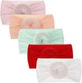 5-pack baby-pannband för flickor med rosett