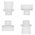 Miniatyrbild 2 av 5: Glass Candlesticks Taper Candle Holders 2 Different Sizes Modern Fluted Design Candle Holder for Wedding Decor A