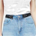 Elastisk doven bælte til kvinder (sort), 100 cm spændeløst bælte, Hakata Jeans Magic Belt til mænd