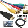 HDMI til RCA-kabel, HDMI til 5 RCA-adapterkabel, 1080P HDMI til AV