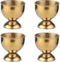 Äggkoppar Set Rostfritt Stål Mjukkokta Äggkoppar Hållare Ställ Äggkopp Bricka Inkluderar 4 Ägg Kök (Guld)