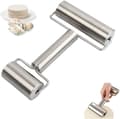Mini Rolling Pin Double-Sided Stainless Steel Non-Stick Small Rolling Pin with Ergonomic Handle for Pizza Cake Bread Silver