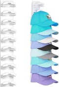 JGS Premium - Cap Holder with 10 Hooks - White