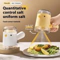 Miniatyrbillede 2 af 5: 2 stk. Multifunktionel Saltkontrol- og Krydderiflaske, Salt- og Peberbøsse Præcis Kvantitativ Tryktype, Rationskrydderidispenser
